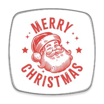 Merry Christmas Santa - Square fridge magnet - white - Front