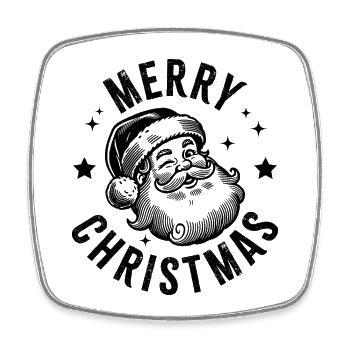Merry Christmas Santa - Square fridge magnet - white - Front