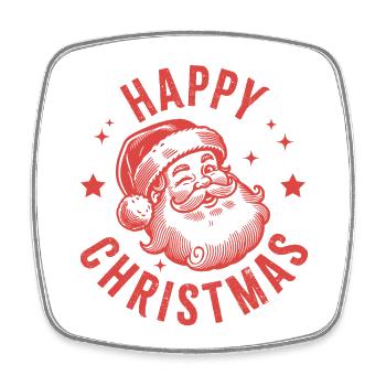 Happy Christmas Santa - Square fridge magnet - white - Front