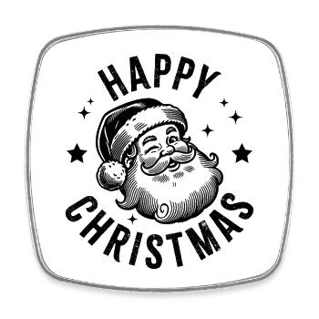 Happy Christmas Santa - Square fridge magnet - white - Front
