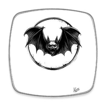 Gruselige Horror Fledermaus - Viereckiger Kühlschrankmagnet - Weiß - Vorne