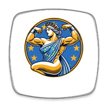 Strong and Beautiful Europe - Square fridge magnet - white - Front