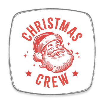 Santa Christmas Crew - Square fridge magnet - white - Front