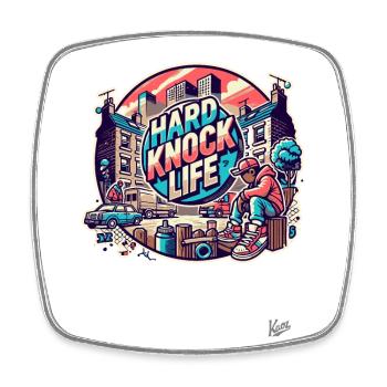 Street Style Urban Hard Life - Square fridge magnet - white - Front