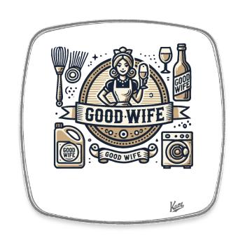 Ironic starter package: Budget for a good marriage - Square fridge magnet - white - Front