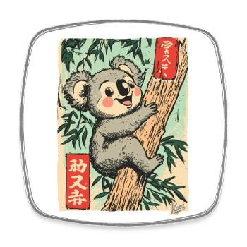 Retro Japanese Postcard with Koala - Square fridge magnet - white - Front
