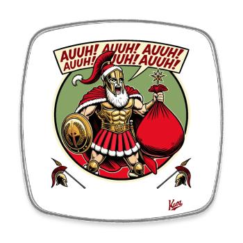 Leo the Nidas Spartan Santa Claus - Square fridge magnet - white - Front