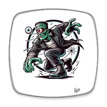 The Green Cyclops Undead Zombie Monster - Square fridge magnet - white - Front