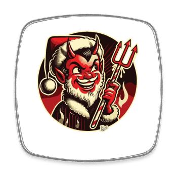 Little Santa Claus Satan Claus - Square fridge magnet - white - Front
