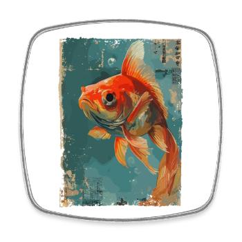 Japanese goldfish - Square fridge magnet - white - Front