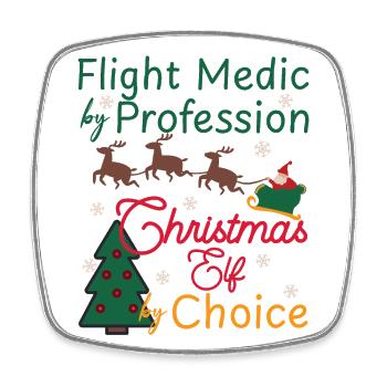 Flight Paramedic Christmas Elf Luftrettung Xmas - Viereckiger Kühlschrankmagnet - Weiß - Vorne