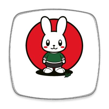Dessin animé Bunny Bunny Child - Magnet carré - blanc - Devant