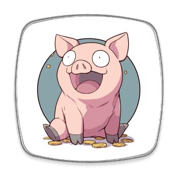 A rich sow is a happy pig - Square fridge magnet - white - Front