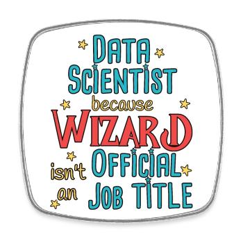 Data Scientist Wizard Data Science - Viereckiger Kühlschrankmagnet - Weiß - Vorne