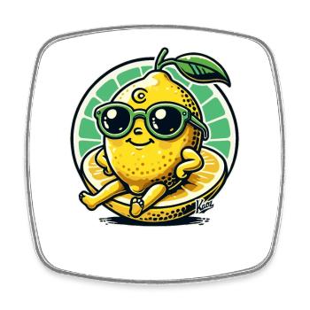 Cool Sunny Happy Lemon - Square fridge magnet - white - Front