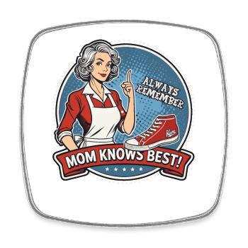 Always remember: Mom knows best - Square fridge magnet - white - Front