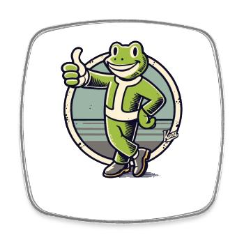 Pouce en l’air grenouille cool - Magnet carré - blanc - Devant
