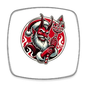 the candy cane villain devil Santa - Square fridge magnet - white - Front