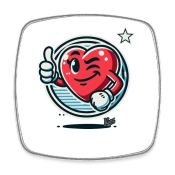 Sweet heart fait un clin d’œil et montre le pouce levé - Magnet carré - blanc - Devant