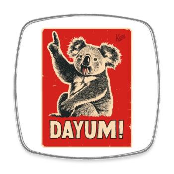 Koala hebt den Finger und sagt: Verdammt! - Viereckiger Kühlschrankmagnet - Weiß - Vorne