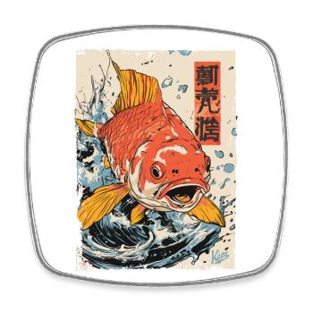Japanese Koi Fish - Square fridge magnet - white - Front
