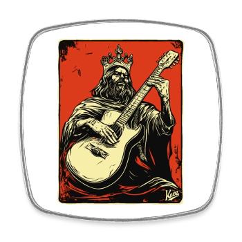 Roi de la musique rock et de la guitare - Magnet carré - blanc - Devant
