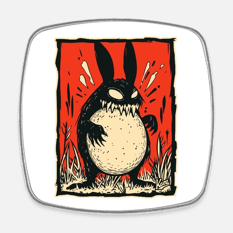 Lapin Monstre Lapin - Magnet carré - blanc