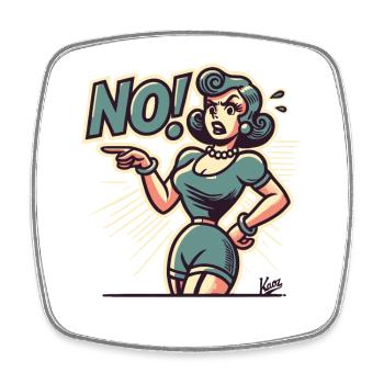 Woman says no! - Square fridge magnet - white - Front