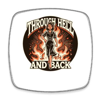 Through Hell and Back: Iconic Strong Woman - Square fridge magnet - white - Front