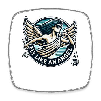 Fly like an angel - Square fridge magnet - white - Front