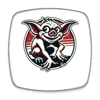 My darling the Goblin Pig - Square fridge magnet - white - Front