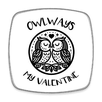 Hiboux mon hibou de la Saint-Valentin - Magnet carré - blanc - Devant