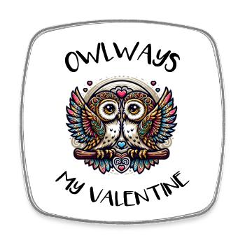 Hiboux mon hibou de la Saint-Valentin - Magnet carré - blanc - Devant