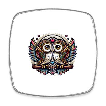 Hiboux mon hibou de la Saint-Valentin - Magnet carré - blanc - Devant