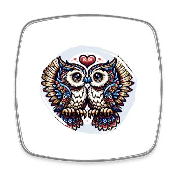 Hiboux mon hibou de la Saint-Valentin - Magnet carré - blanc - Devant