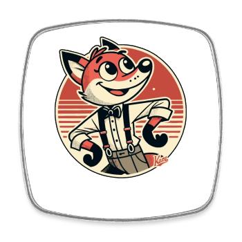 Renard drôle et charmant - Magnet carré - blanc - Devant
