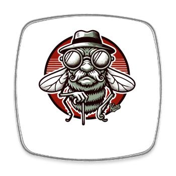 grumpy grandpa bow tie - Square fridge magnet - white - Front