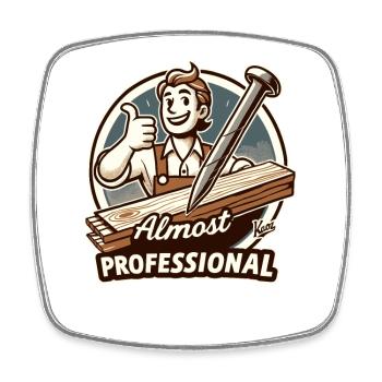Almost professional: DIY do-it-yourselfers - Square fridge magnet - white - Front