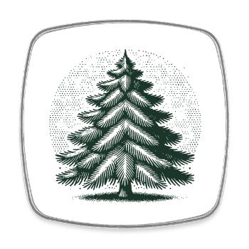 Weihnachtlicher Tannenbaum Illustration - Viereckiger Kühlschrankmagnet - Weiß - Vorne