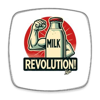 A Milk Bottle Milk Revolution - Square fridge magnet - white - Front