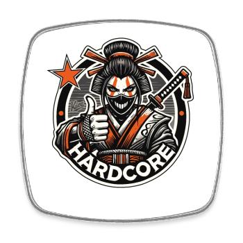 Japan Hardcore Samurai Geisha - Viereckiger Kühlschrankmagnet - Weiß - Vorne