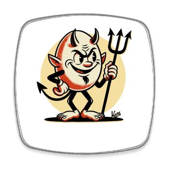 The Evil Egg Devil - Square fridge magnet - white - Front