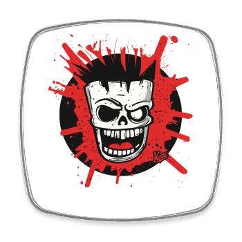 Chaos Totenkopf-Maske Freak - Viereckiger Kühlschrankmagnet - Weiß - Vorne