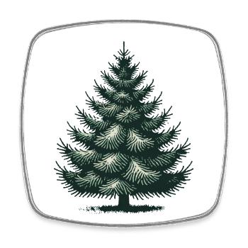 Weihnachtlicher Tannenbaum Illustration - Viereckiger Kühlschrankmagnet - Weiß - Vorne