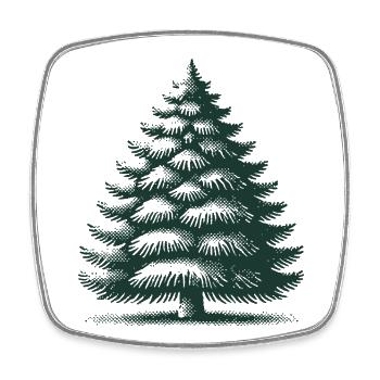 Illustration traditionnelle de sapin de Noël - Magnet carré - blanc - Devant