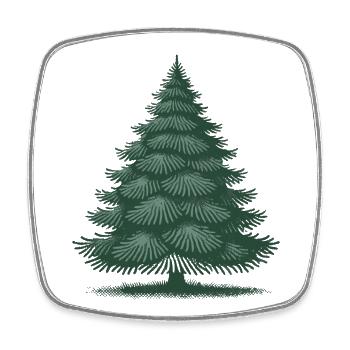 Festlicher Weihnachtsbaum Illustration - Viereckiger Kühlschrankmagnet - Weiß - Vorne