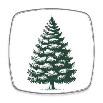 Illustration traditionnelle de sapin de Noël - Magnet carré - blanc - Devant