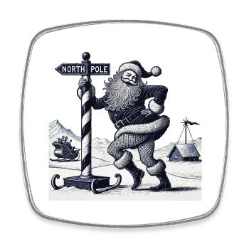 Lustiger Weihnachtsmann Pole Dance Weihnachten - Viereckiger Kühlschrankmagnet - Weiß - Vorne