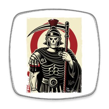 Roman Grim Reaper Centurion - Square fridge magnet - white - Front
