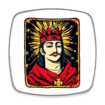 The Tarot Card King - Square fridge magnet - white - Front